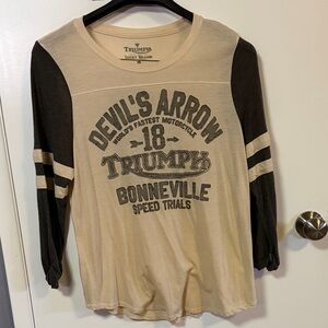 Triumph Women’s  Cream and Black Long Sleeve Tee